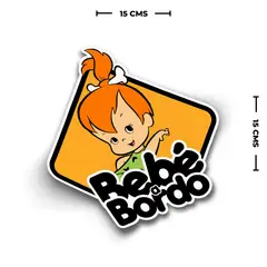 GENERICO - Sticker Bebe A Bordo Pebbles Picapiedra Adhesivo Señal 15cms
