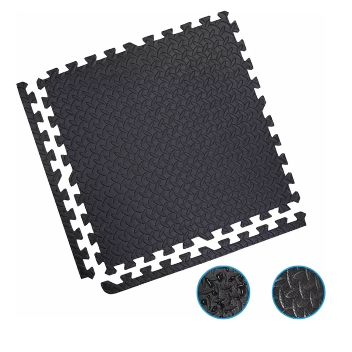 GENERICO - Pack X 4 Tatami Alfombra Encastrable 60x60x1.2cm Goma Eva NEGRO