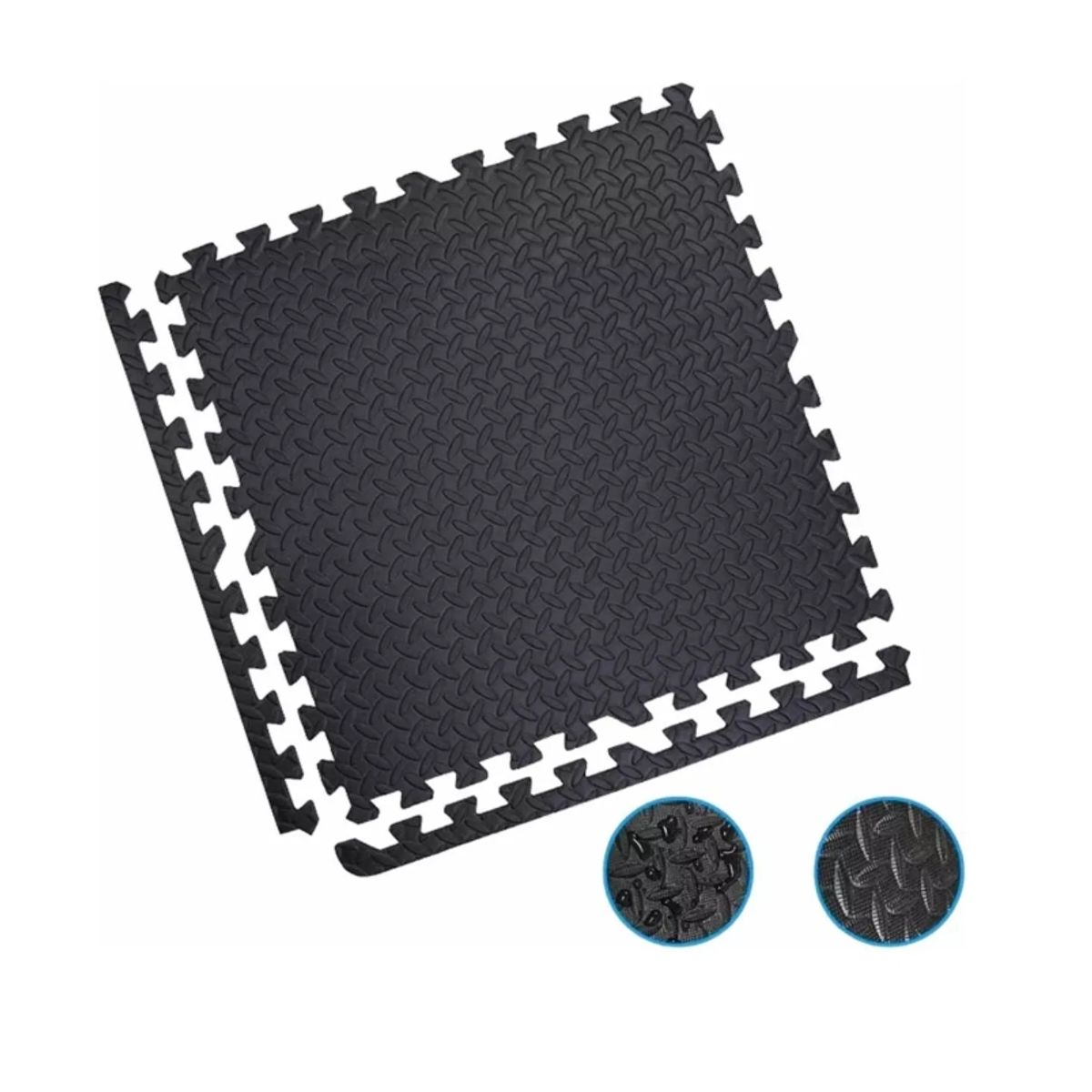 GENERICO - Pack X 4 Tatami Alfombra Encastrable 60x60x1.2cm Goma Eva NEGRO