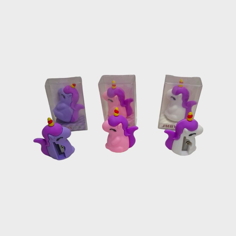 GENERICO - Sacapuntas kawaii diseño unicornio morado 3d
