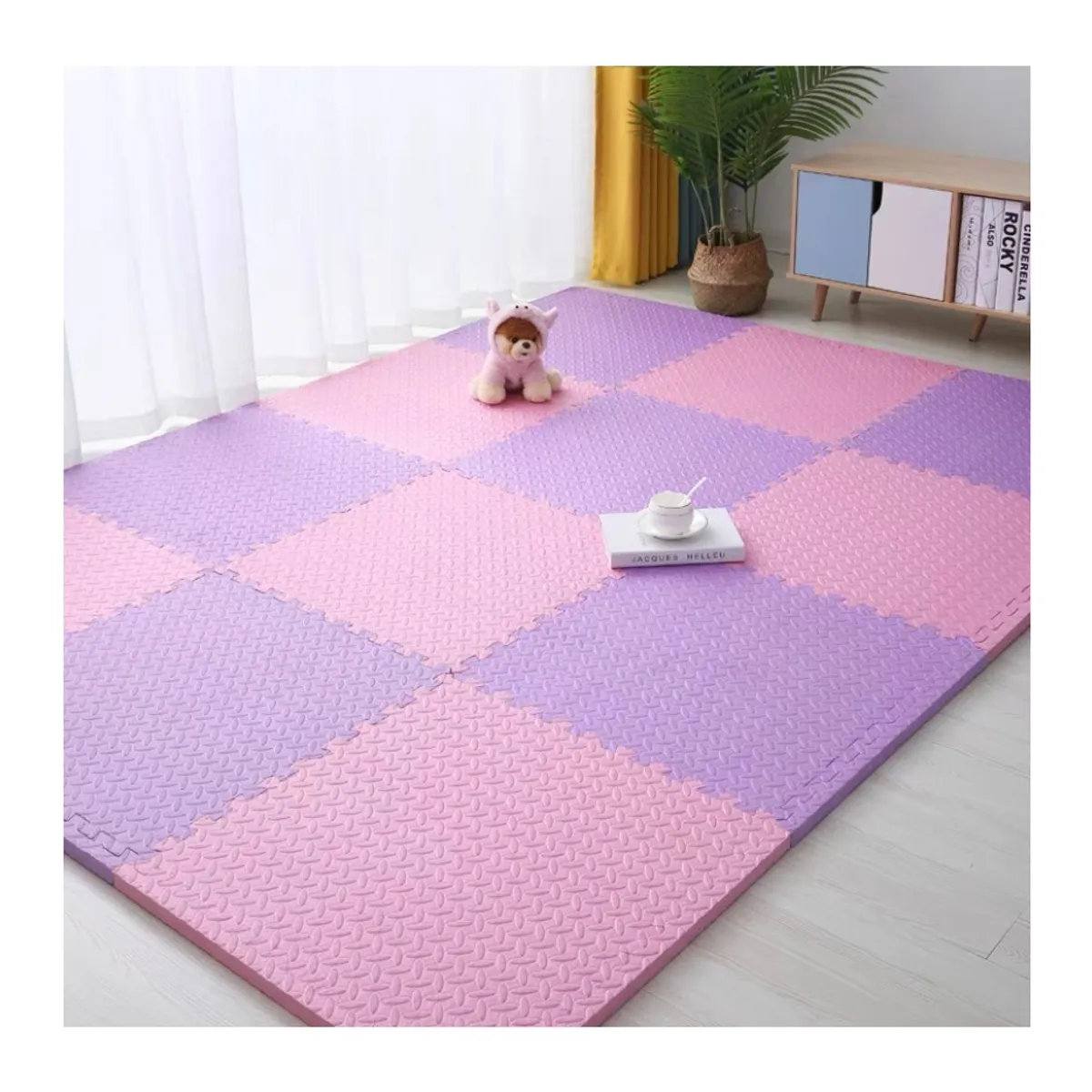 GENERICO - Pack X 4 Tatami Alfombra Encastrable 60x60x1.2cm Goma Eva LILA