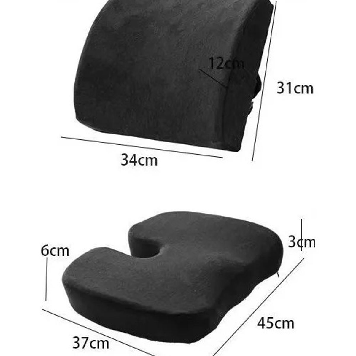 GENERICO - Cojin Lumbar Ergonomico Y Asiento Ergonomico Para Sillas Kit