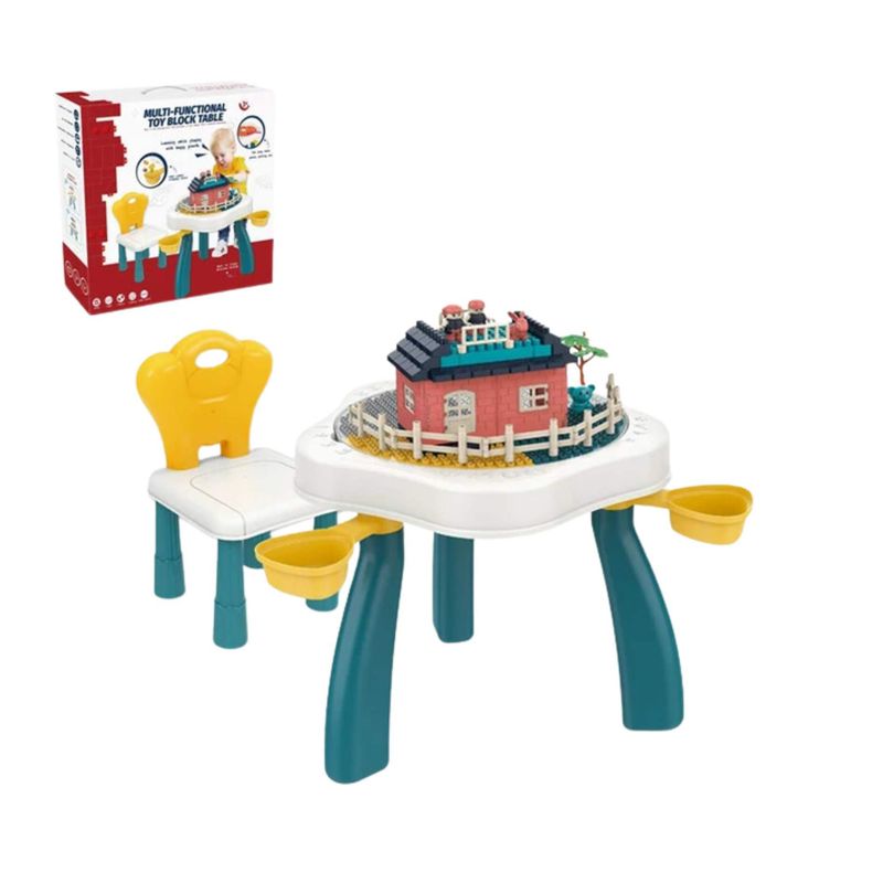 GENERICO - Mesa Legos Estandar Didáctica Multifuncional Con Silla