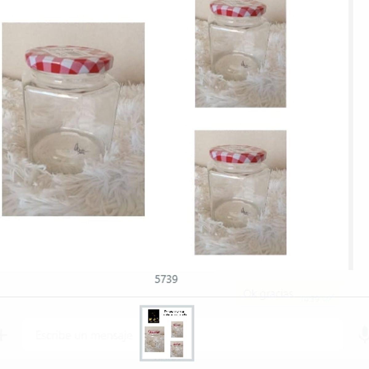 GENERICO - Frasco De Vidrio Grande Tapa Cuadrille