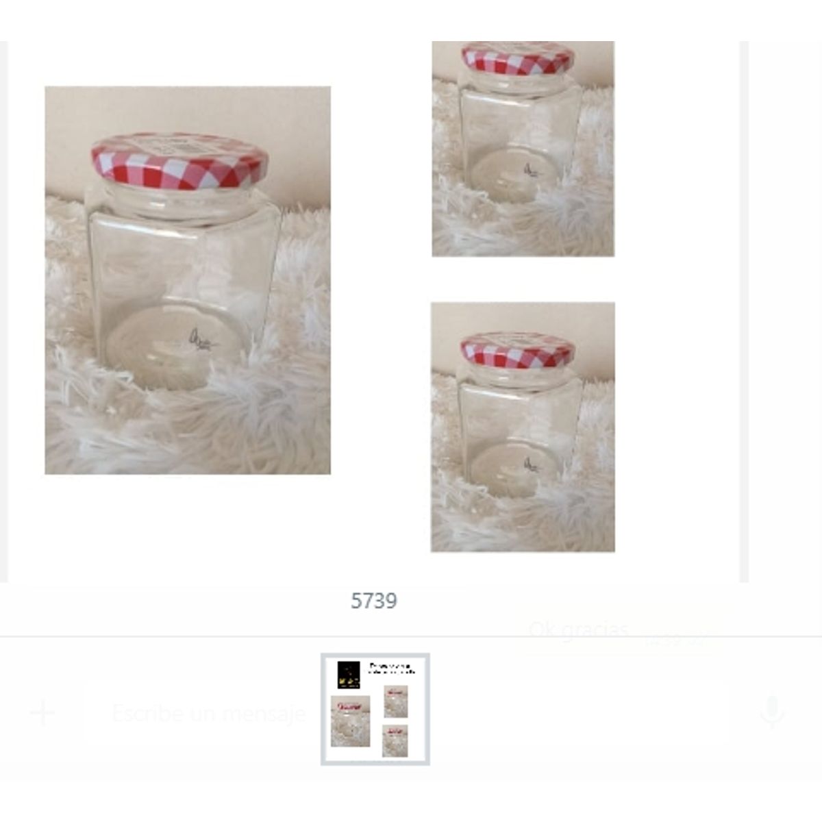 GENERICO - Frasco De Vidrio Grande Tapa Cuadrille