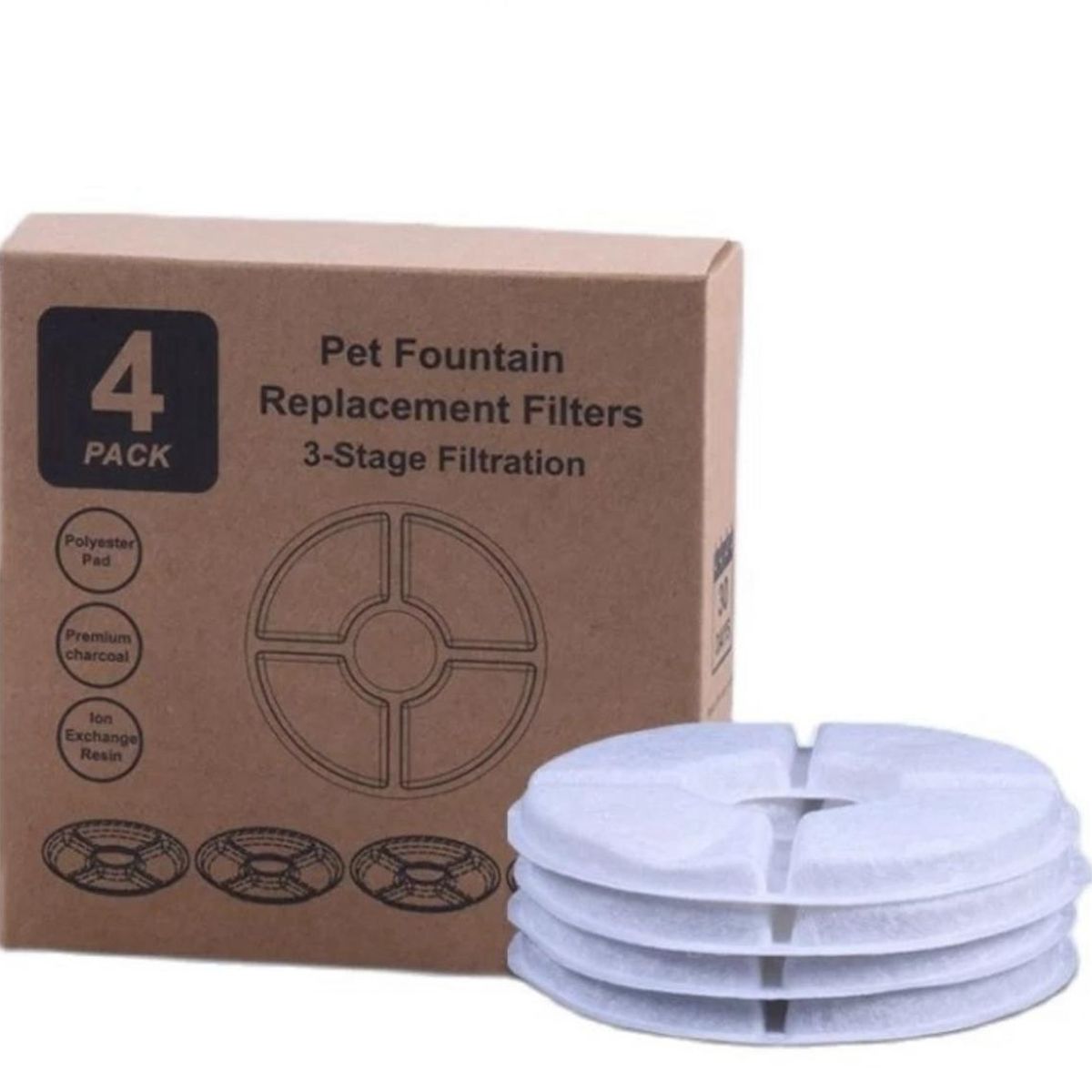 GENERICO - Filtros Bebederos Fuente De Agua Perros Y Gatos Pack X4