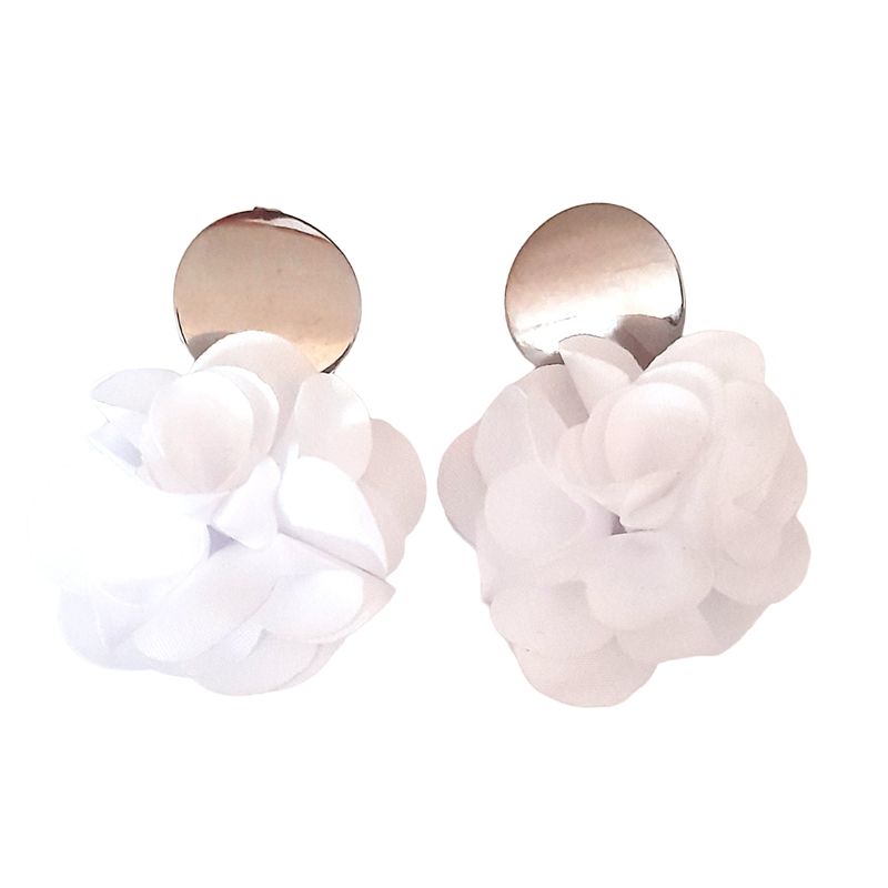 CATHALIFAUDJOYAS - Aros flor tela mediana CathalifaudJoyas