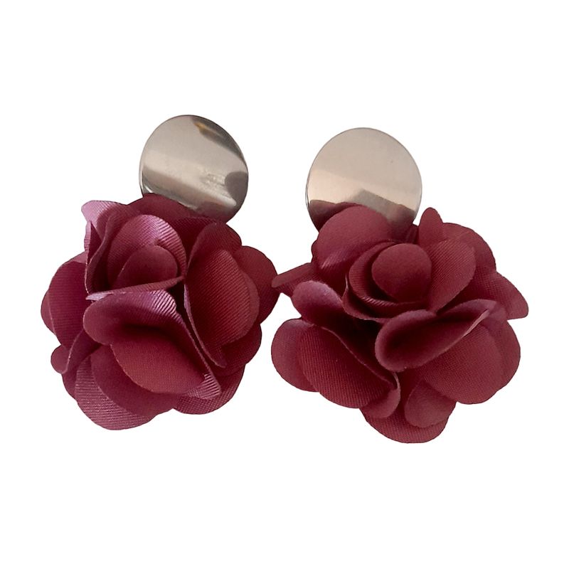 CATHALIFAUDJOYAS - Aros flor tela mediana CathalifaudJoyas