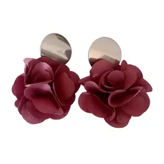 CATHALIFAUDJOYAS - Aros flor tela mediana