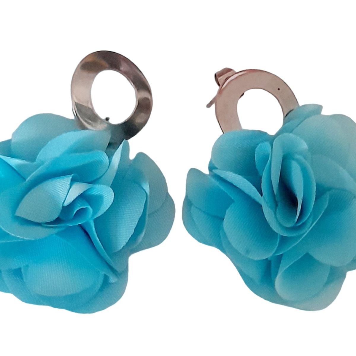 CATHALIFAUDJOYAS - Aros flor tela mediana CathalifaudJoyas