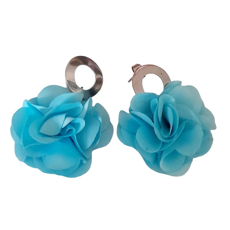CATHALIFAUDJOYAS - Aros flor tela mediana CathalifaudJoyas