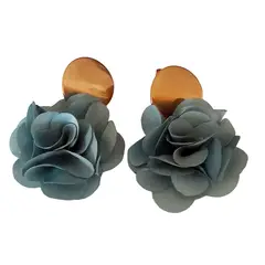 CATHALIFAUDJOYAS - Aros flor tela mediana