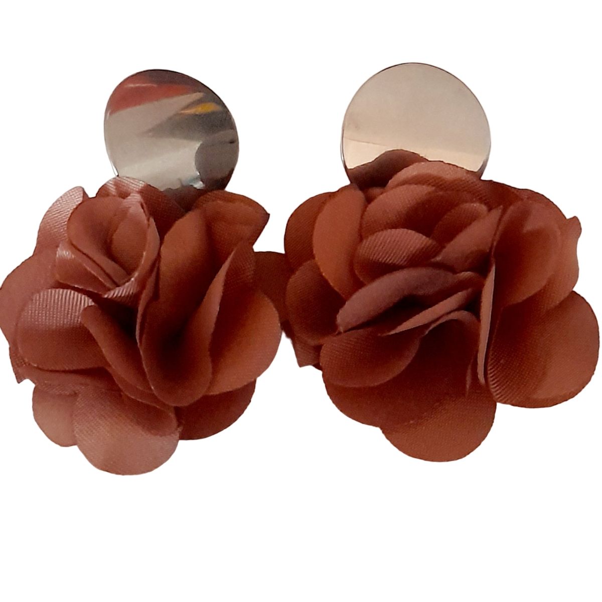 CATHALIFAUDJOYAS - Aros flor tela mediana CathalifaudJoyas