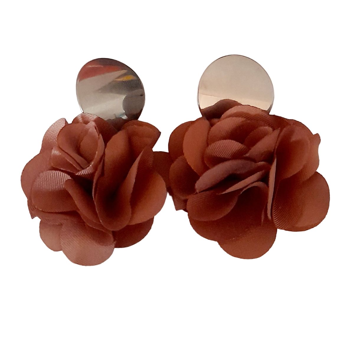 CATHALIFAUDJOYAS - Aros flor tela mediana CathalifaudJoyas