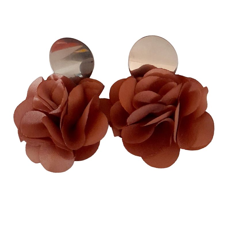 CATHALIFAUDJOYAS - Aros flor tela mediana CathalifaudJoyas