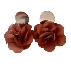CATHALIFAUDJOYAS - Aros flor tela mediana