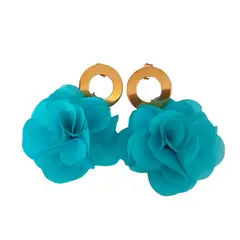 CATHALIFAUDJOYAS - Aros flor tela mediana