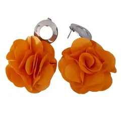 CATHALIFAUDJOYAS - Aros flor tela mediana