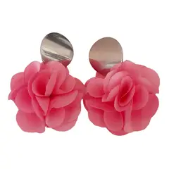 CATHALIFAUDJOYAS - Aros flor tela mediana