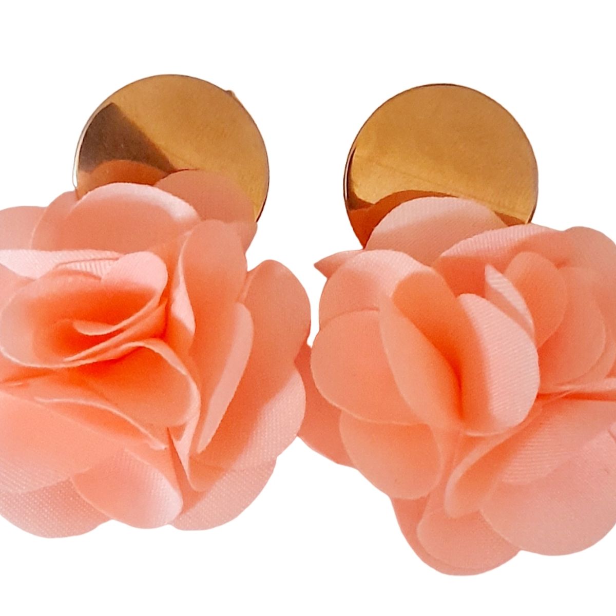 CATHALIFAUDJOYAS - Aros flor tela mediana CathalifaudJoyas