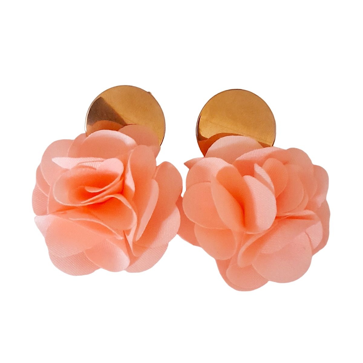 CATHALIFAUDJOYAS - Aros flor tela mediana CathalifaudJoyas