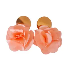 CATHALIFAUDJOYAS - Aros flor tela mediana