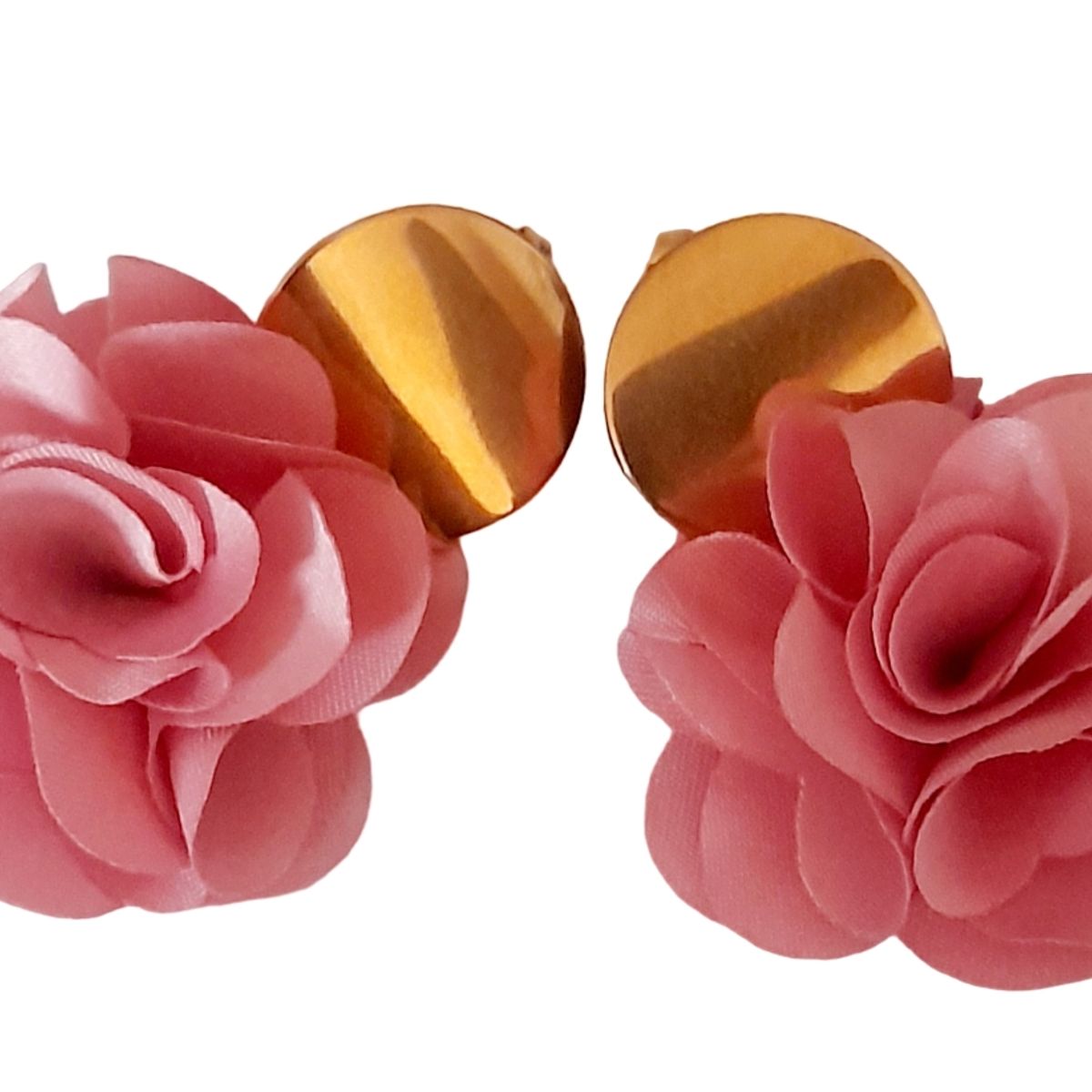 CATHALIFAUDJOYAS - Aros flor tela mediana CathalifaudJoyas