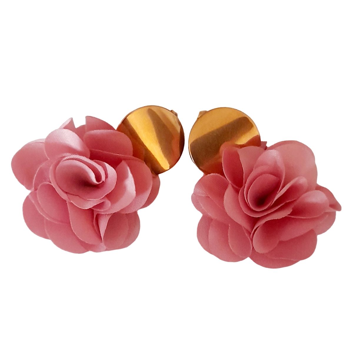 CATHALIFAUDJOYAS - Aros flor tela mediana CathalifaudJoyas