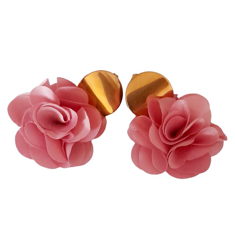 CATHALIFAUDJOYAS - Aros flor tela mediana CathalifaudJoyas