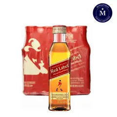 JOHNNIE WALKER - 12 Miniaturas Whisky Red Label, Pet (50 ml) - Dorado