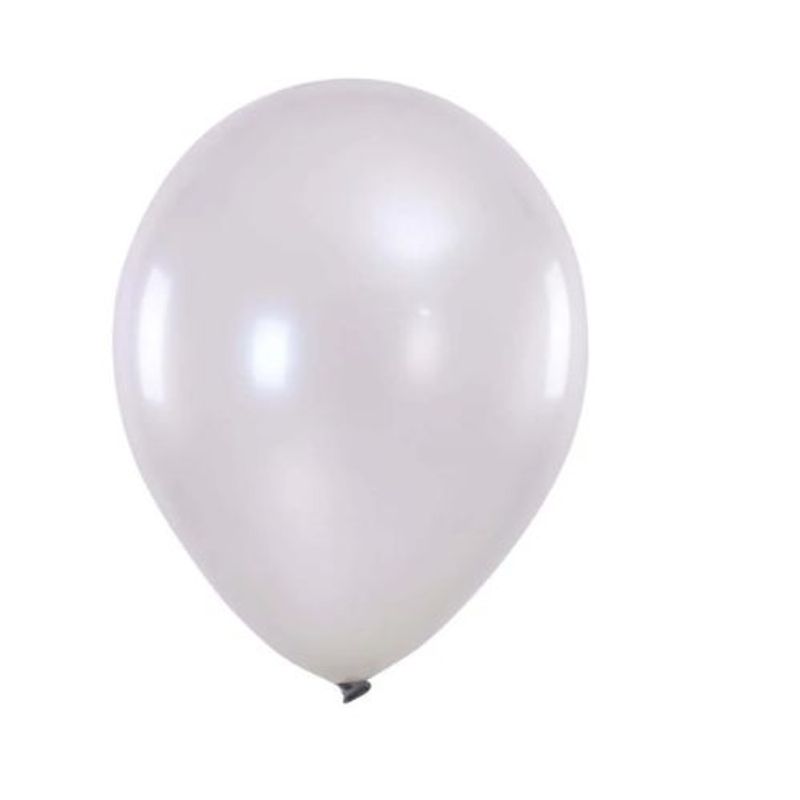GENERICO - Globos Latex N9 Color Plateado Metalico 50 Pcs