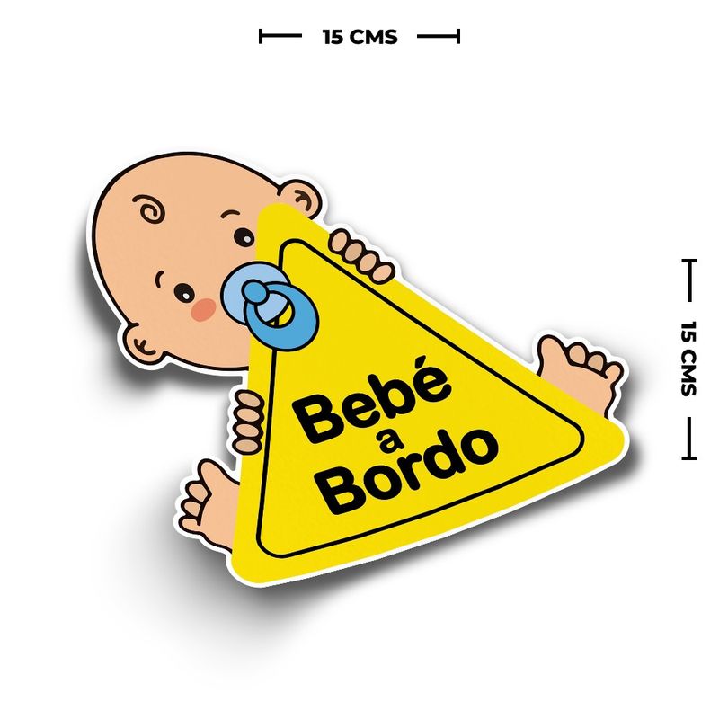 GENERICO - Sticker Bebe A Bordo Niño Adhesivo Señal Auto 15cm