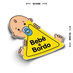 GENERICO - Sticker Bebe A Bordo Niño Adhesivo Señal Auto 15cm