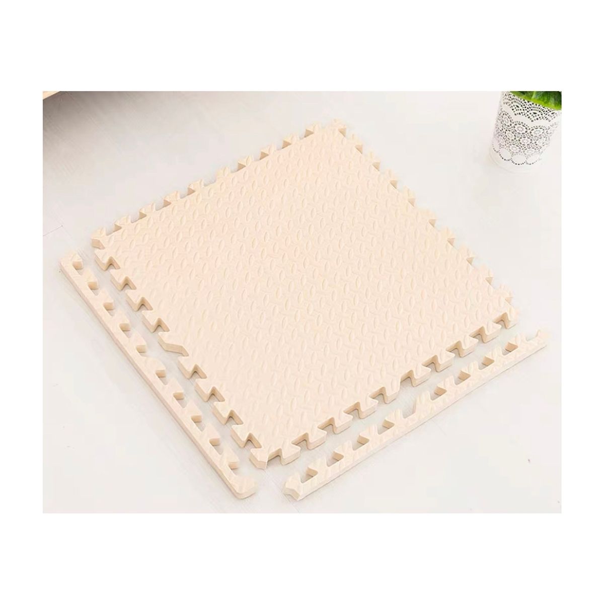 GENERICO - Pack X 4 Tatami Alfombra Encastrable 60x60x1.2cm Goma Eva BEIGE