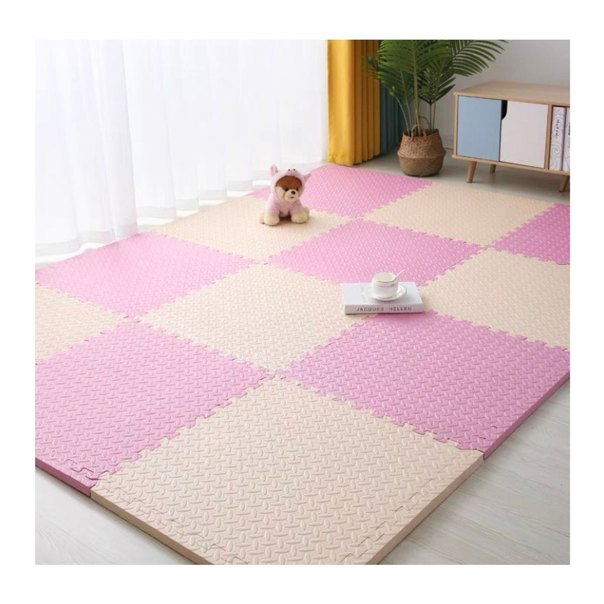 GENERICO - Pack X 4 Tatami Alfombra Encastrable 60x60x1.2cm Goma Eva BEIGE