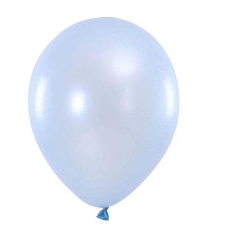 GENERICO - Globos Latex N9 Color Celeste Metalico 50 Pcs