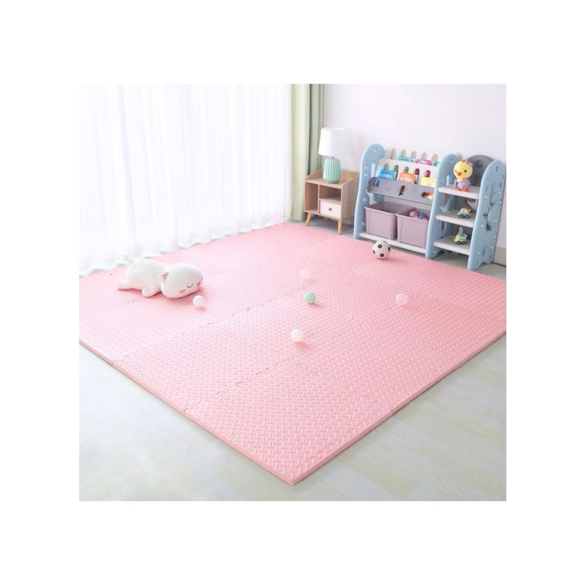 GENERICO - Pack X 4 Tatami Alfombra Encastrable 60x60x1.2cm Goma Eva ROSA