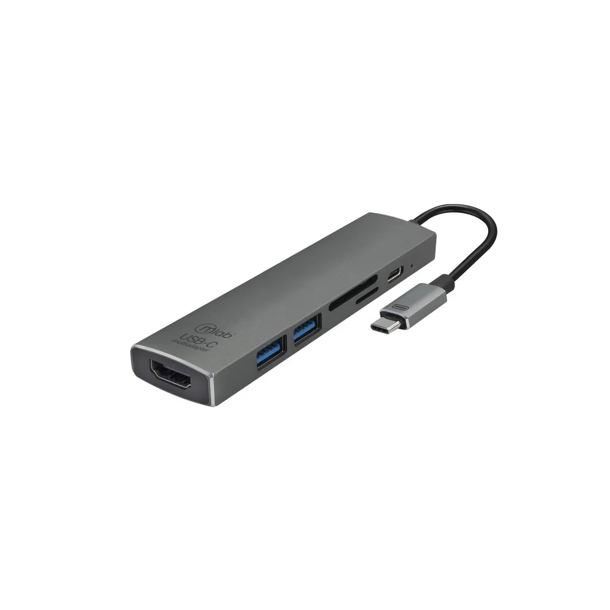 MLAB - Adaptador Mlab 6 En 1 Tipo C A Hdmi Usb 3.0x2 Sd Tf Pd