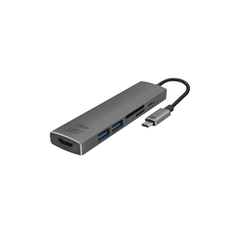 MLAB - Adaptador Mlab 6 En 1 Tipo C A Hdmi Usb 3.0x2 Sd Tf Pd