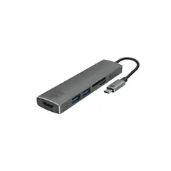 MLAB - Adaptador 6 En 1 Tipo C A Hdmi Usb 3.0x2 Sd Tf Pd