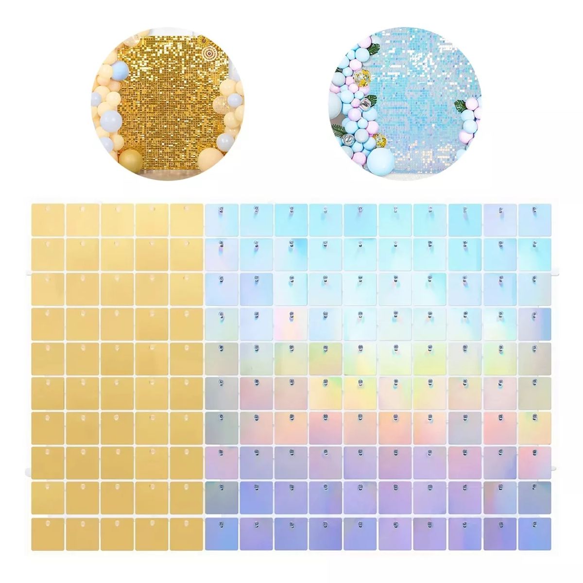 BLUEDREAMER - paneles decorativos shimmer wall lentejuelas arcoiris+ oro
