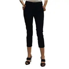 KAUTIVATE - Pantalón Mujer Capri con cinturón en Gabardina Satín Spandex