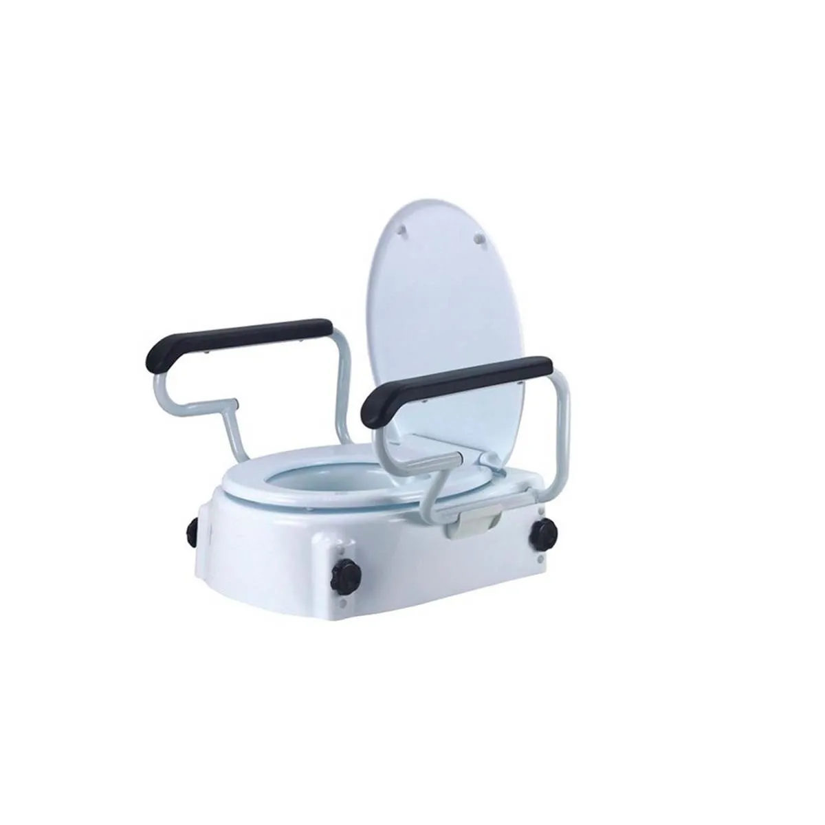 GENERICO - Alza Bañó Con Apoyabrazos Y Tapa Asiento Wc Fijación Externa