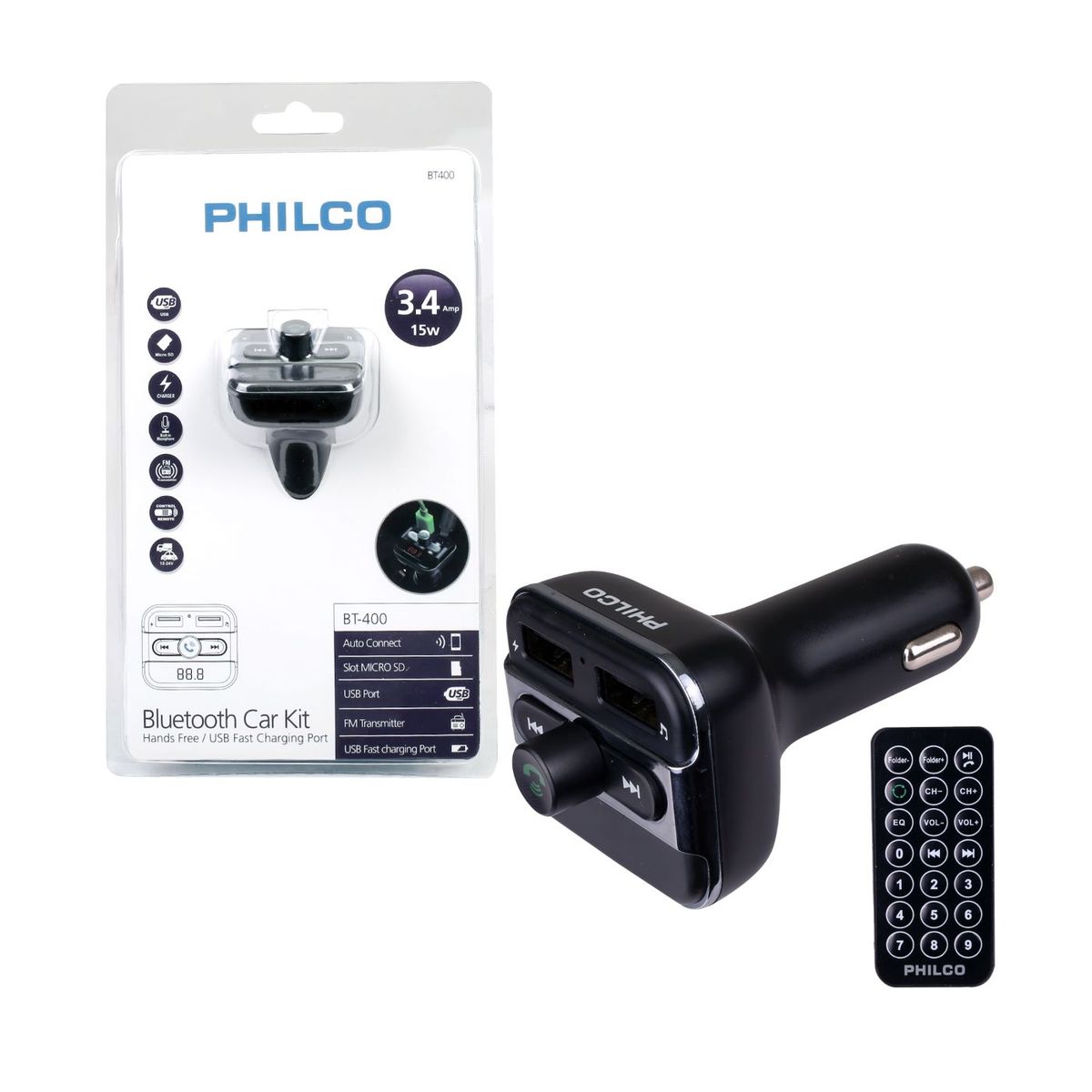 PHILCO - Transmisor FM Philco Con Bluetooth Para Auto