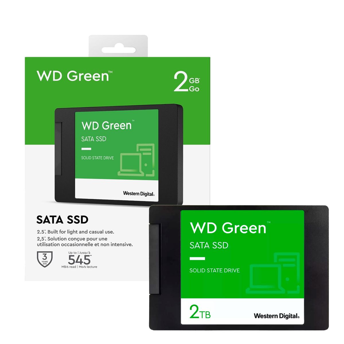 WESTERN DIGITAL - Disco Solido SSD Interno WD Green 2TB 2.5in 6Gb/s 545MB/s