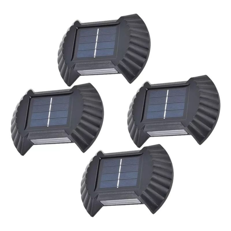 GENERICO - Pack X4 Aplique Solar Exterior Lampara Foco Reflector 2 Led.