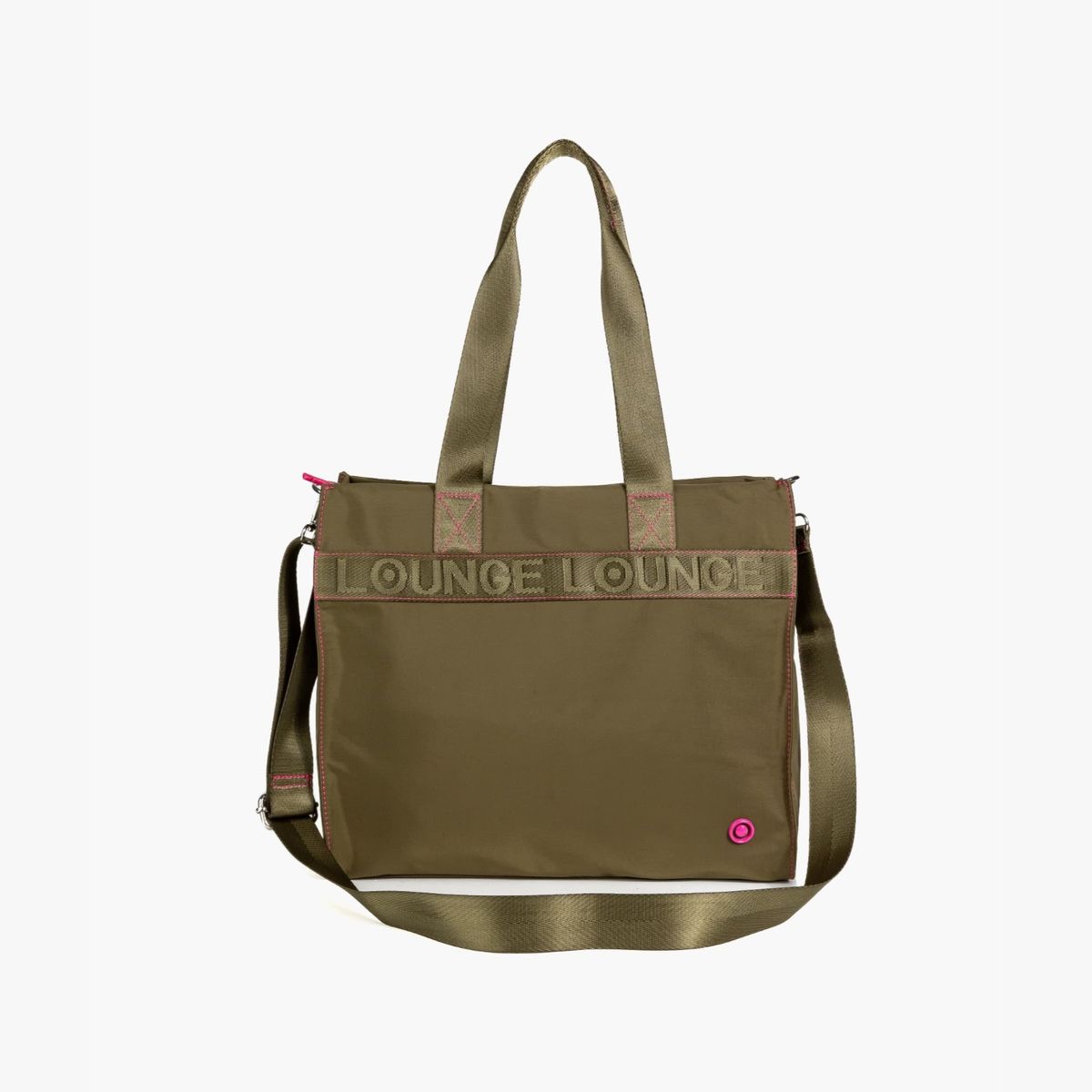 LOUNGE - Cartera Tote Mujer Nylon 15 Verde Musgo