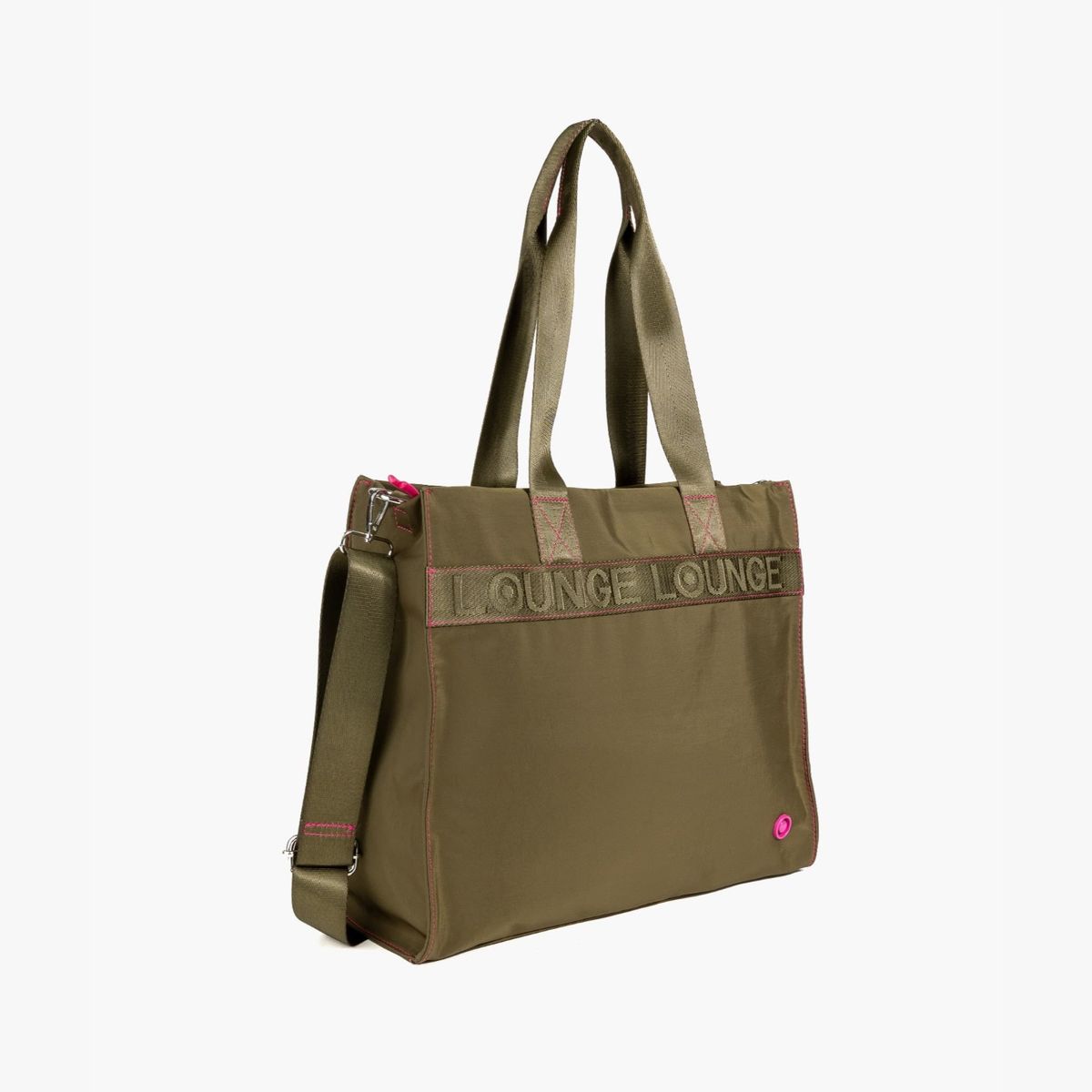 LOUNGE - Cartera Tote Mujer Nylon 15 Verde Musgo