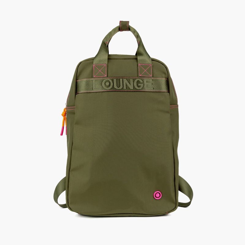 LOUNGE - Mochila Mujer Nylon 15 Verde Musgo