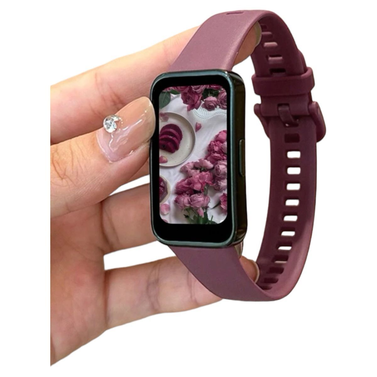 GENERICO - Correa De Repuesto Silicona Para Huawei Honor Band 8 Burdeo